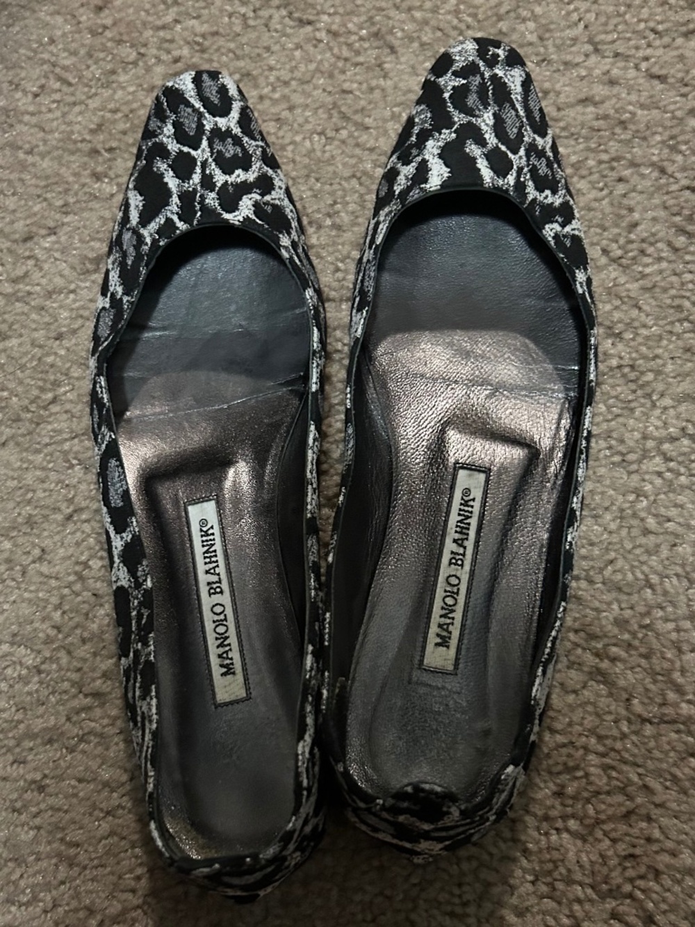 Manolo Blahnik animal print flat shoe